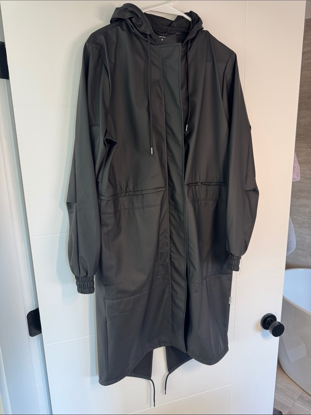 Womens RAINS String W Parka - Black in Small